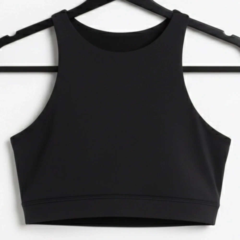Ladder back black performance dance crop top CS